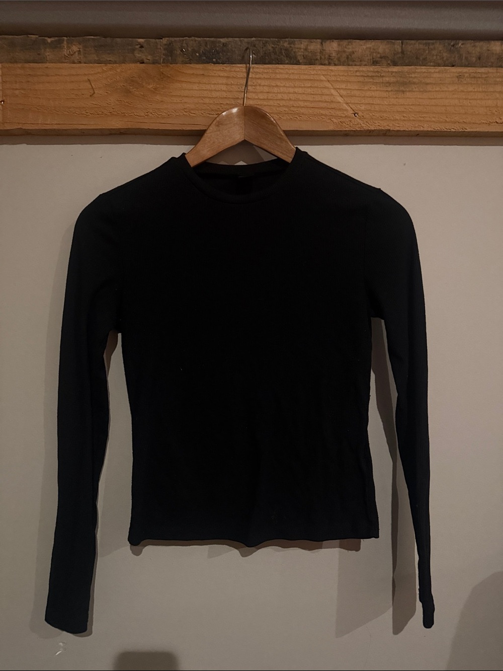 SHEIN Black Long Sleeve Crewneck Top